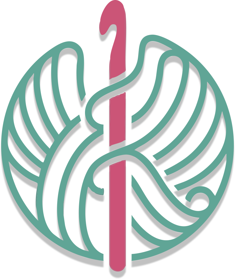 Krochet Logo - Yarn ball and crochet hook emblem